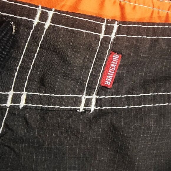 Quicksilver Men's Board Shorts Black and Orange Swim Shorts #2 - Picture 6 of 8